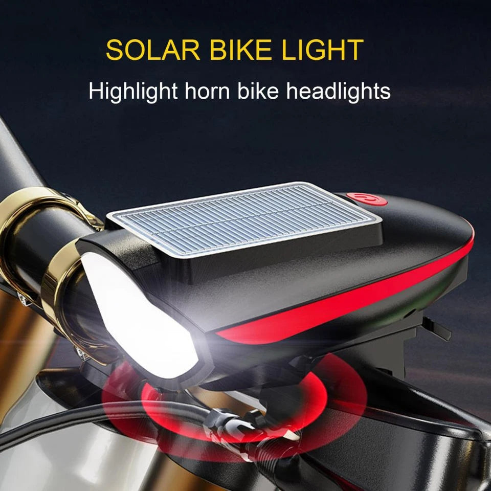 Solar Lights Bicycle Headlights USB Rechargeable Super