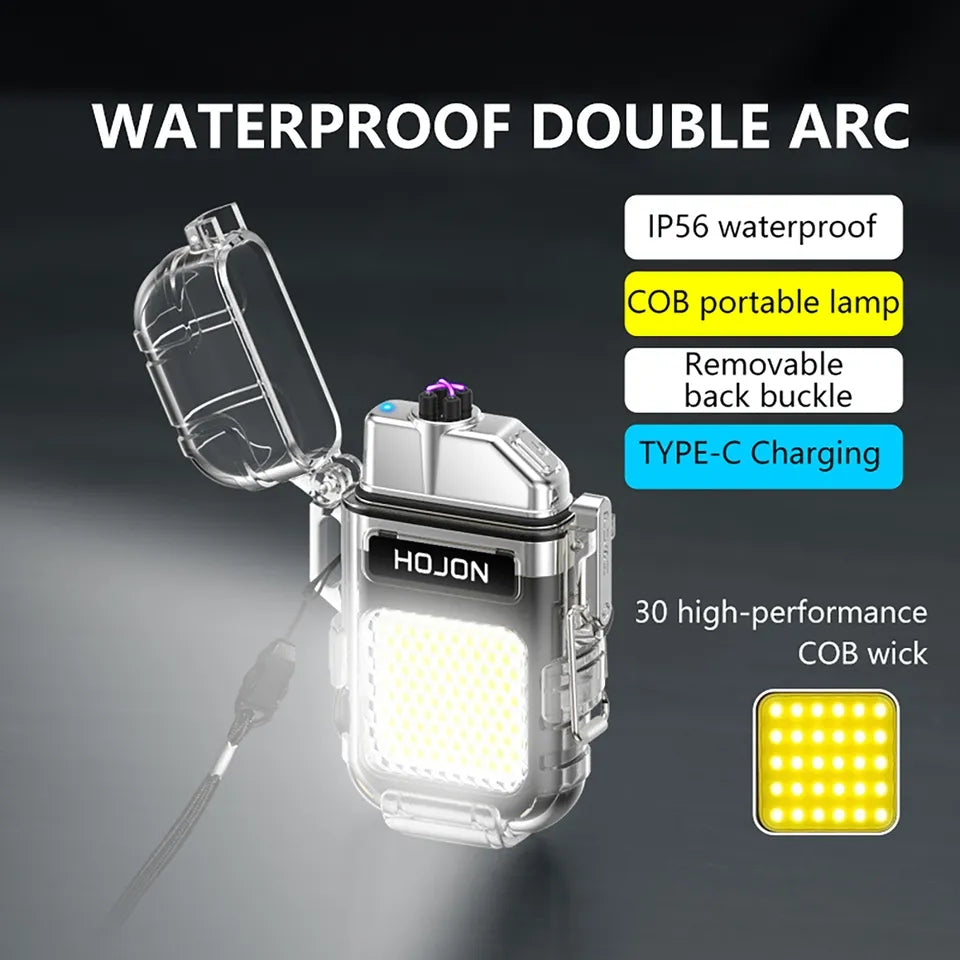 Mini LED Flashlight Transparent Waterproof Flash ARC with Back Buckle Outdoor Lighting Equipment