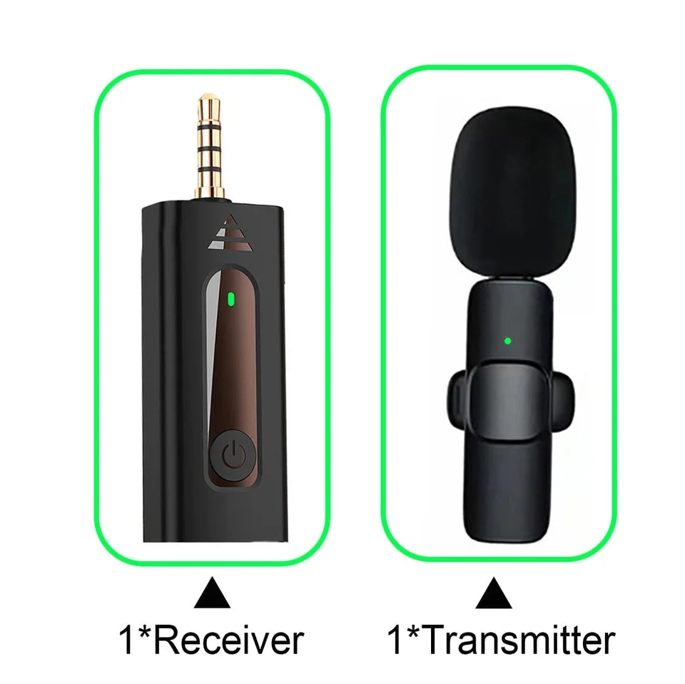 K35 Wireless Microphone Portable Audio Video Recording Plug & Play