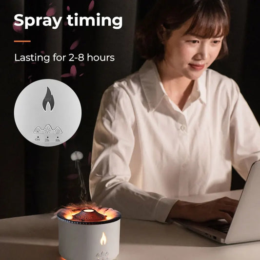 Volcanic Flame Aroma Diffuser  USB Charge Essential Oil Air Humidifier