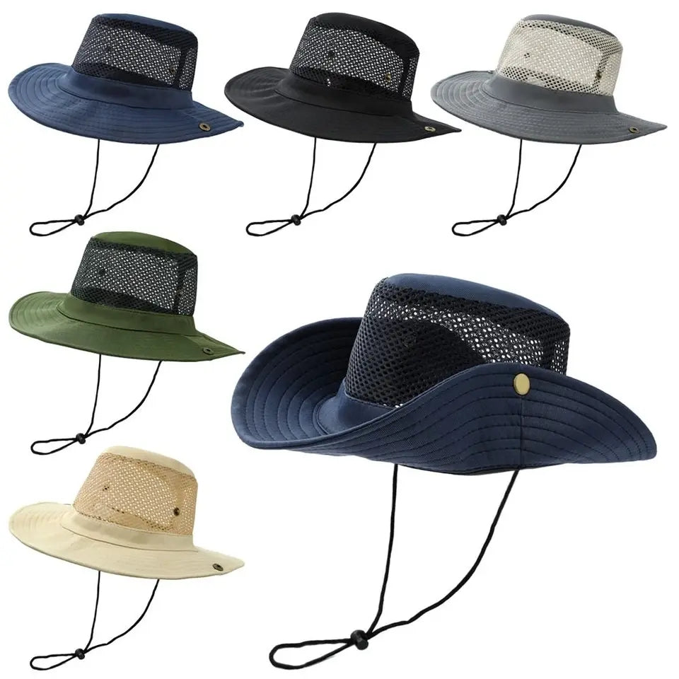 Outdoor Mesh Hiking Cap Sun Protection Bucket Hat