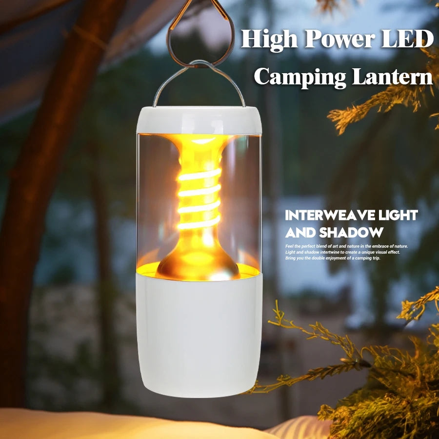 5 LIGHT LED Camping Lantern 5  TYPE-C Rechargeable Lamp with Tail Hook