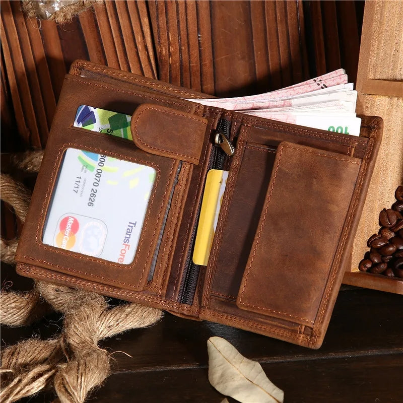 Cow Leather Short pocket Wallet for Men women