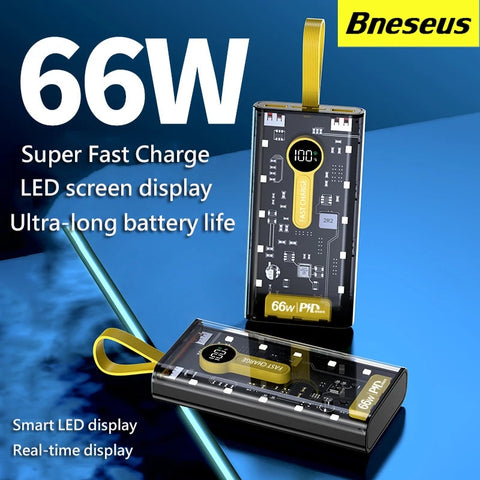 Russian 66W Super Fast Charger 20000mAh Mobile Power Bank, Digital Display