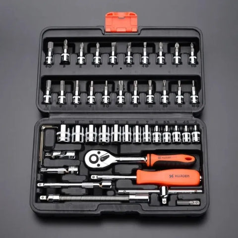 46 PC's 1/2"Dr Black Drive Automotive Tools Socket Ratchet Wrench Set Bluepoint Socket Tools Set Kit