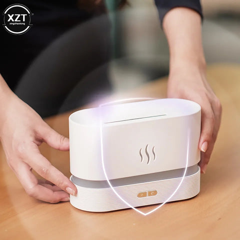 180ML Flame Ultrasonic Humidifier Home Office Air Freshener