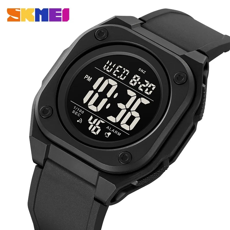 SKMEI Digital Watch With LED Light Countdown  Date Week & Alarm 5Bar Waterproof