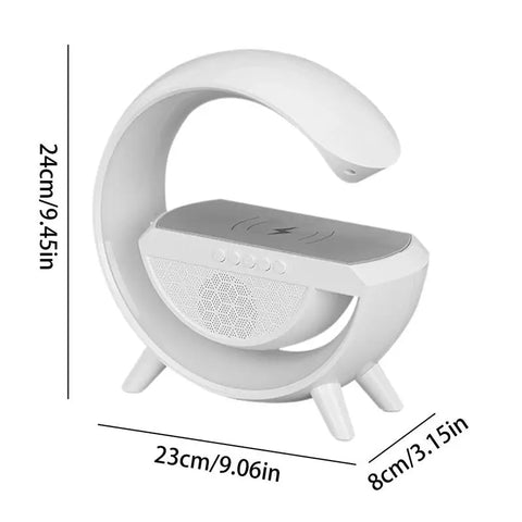 Led Wireless Charging Speaker Speaker Lights With Wireless Charging Mp3 Player With Night Light And Alarm Clock Multi-Color