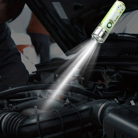 Long Range Tactical Rechargeable Flashlight With Side Light Strong Magnets Lighting 1800m Mini Multifunction Torch