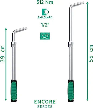 Telescopic wheel nut wrench set 4 pcs. with 17/19mm and 21/23mm inserts and extendable tire wrench