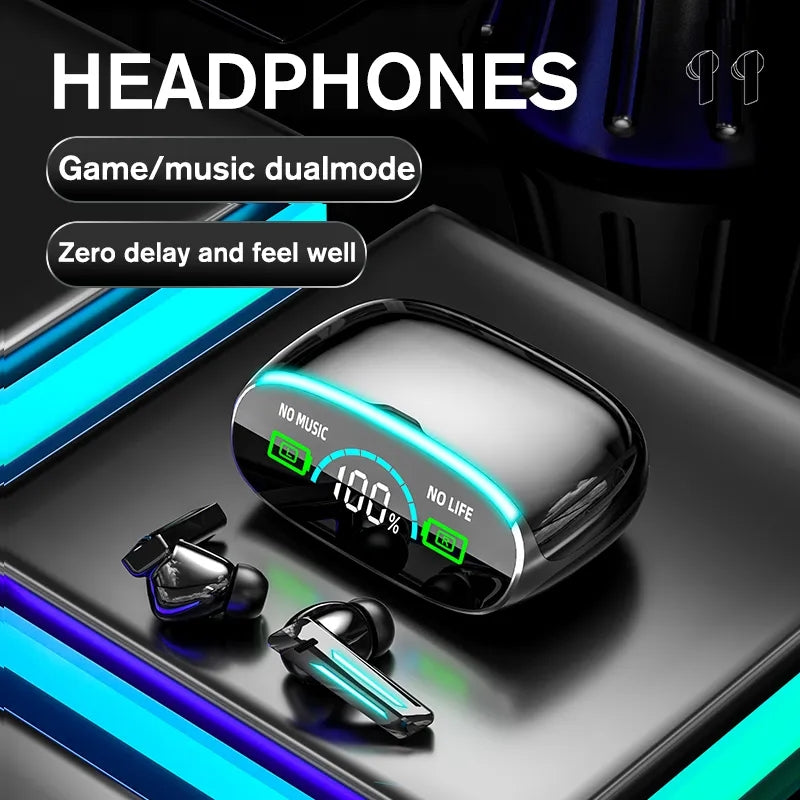 M39 Wireless Earphones Digital Cool Breathing Light Finger print Display