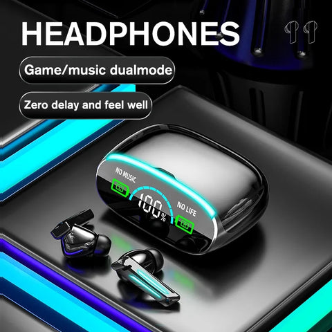 M39 Wireless Earphones Digital Cool Breathing Light Finger print Display