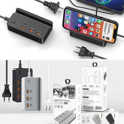 Moden Kate 6 In 1 35w Desktop Power Strip With 3 USB Fast CharginG