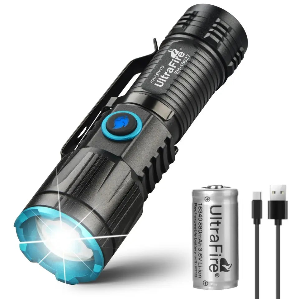 E27 Ultra Fire Zoomable EDC Flashlights LED Torch with Magnet - LED HEL-T93