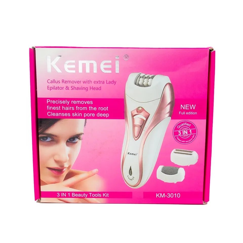 Kemei 3 In 1 Lady Electric Rechargeable Epilator