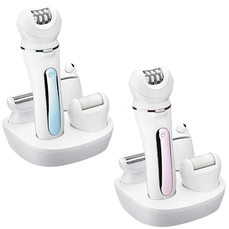 5 in 1 Electric Epilator Lady Shaver Interchangeable Feet Callus Remover Facial Cleansing Brush Face Massager