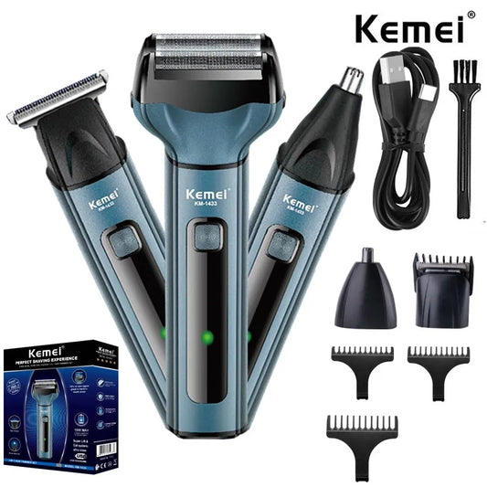 Kemei 7 in 1 Professional haircut, nose hair trimming, razor, multi-function USB razor Rechargeable