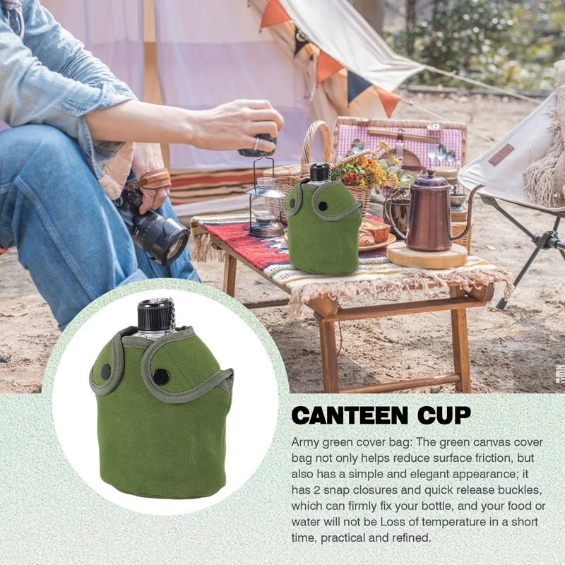 1L Outdoor Military Survival Water Bottle Kettle