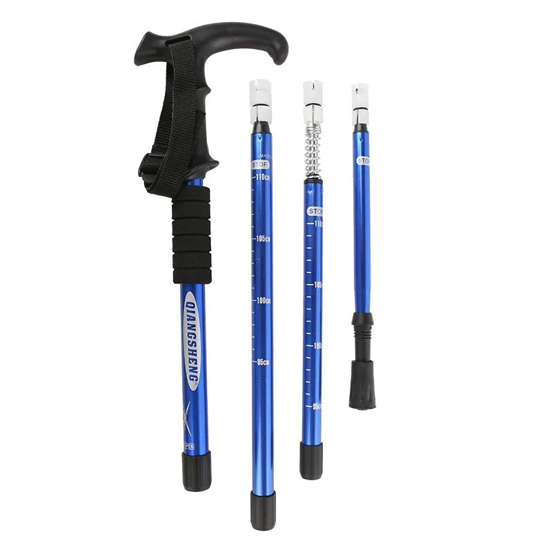 Hiking Aluminum Walking Adjustable Sticks with T-Handle