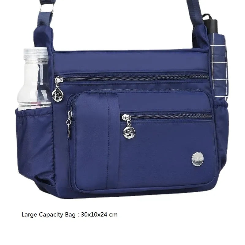 Yesbay Women Multi Pockets Zip Shoulder Crossbody Bag Canvas Storage Pouch