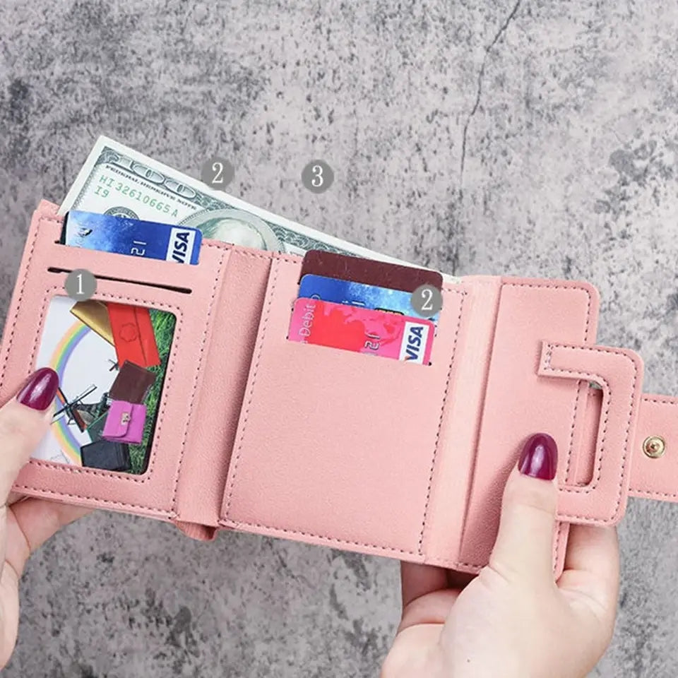 Ladies Stylish Trifold Wallet Cell Phone Cash Coin Pocket Card Holder