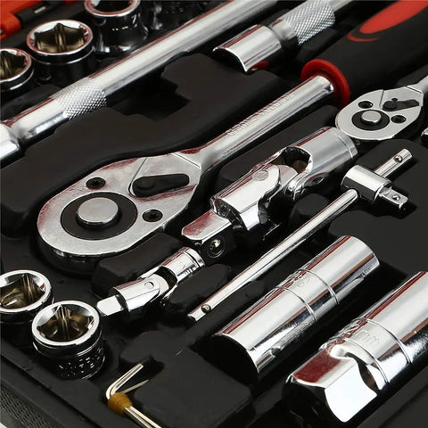 Russian 61 PCS Wrench Spanner Set Steel Auto Sleeve Combination Hardware Car Repair Tool Socket Set