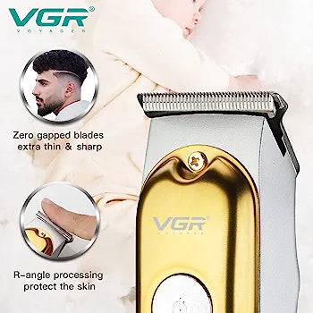 VGR V-290 Digital Display Professional Cordless Hair Clippers Cutter Rechargeable Wireless Hair Grooming Set Beard Trimming Beard Styling Rechargeable Li-ion Battery 600mAh 120 mins Runtime - Golden
