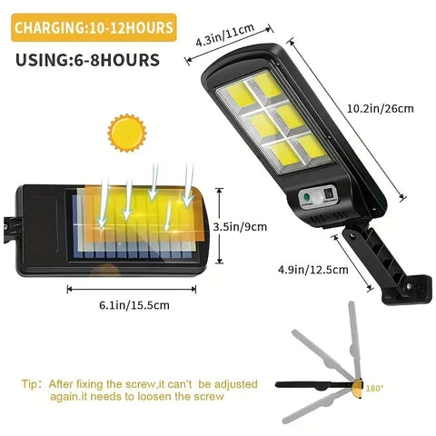 Solar Power Motion Sensor Wall Lamp Street Laght With Remote.