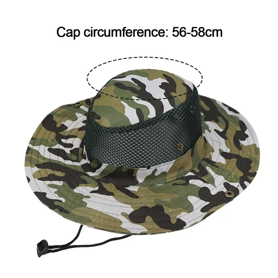 Outdoor Mesh Hiking Cap Sun Protection Bucket Hat