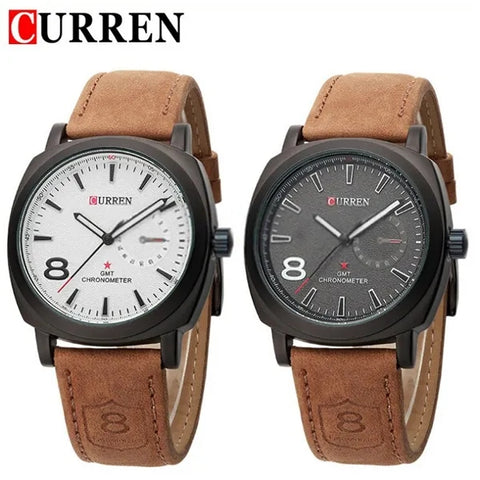 CURREN Leather Sports Watch Waterproof