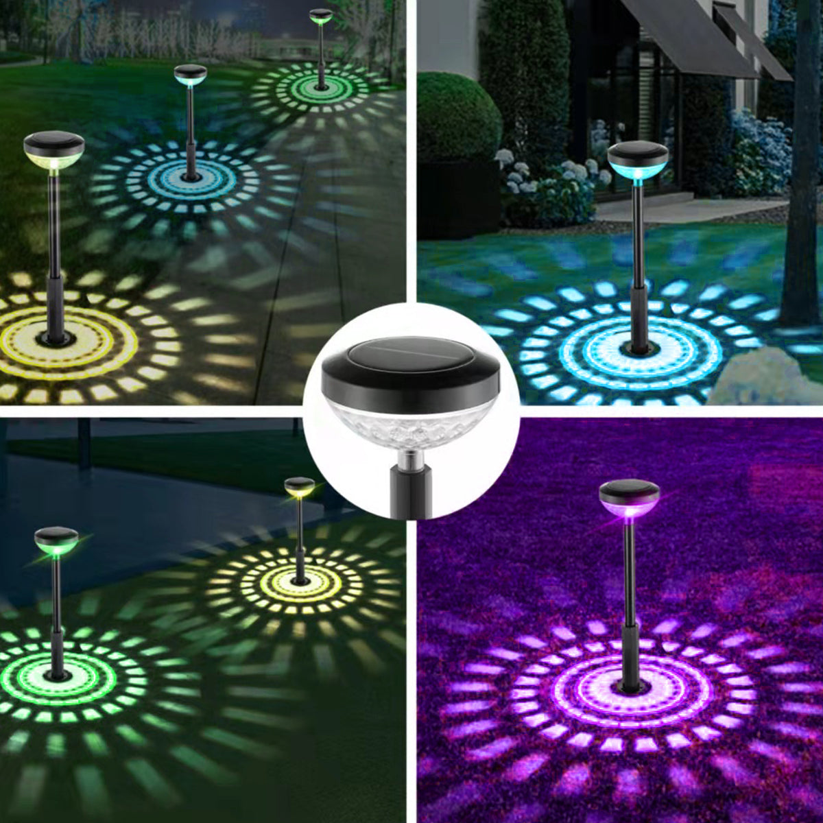 2pcs LED Solar Lawn Light Outdoor Waterproof Solar Powered LED Lighting For Garden Yard