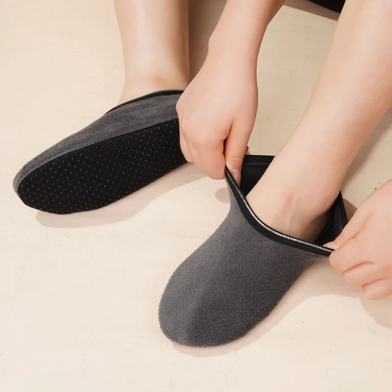 2 Pairs Women Bed Socks - Female Non Slip Short Socks Elastic Floor Slippers