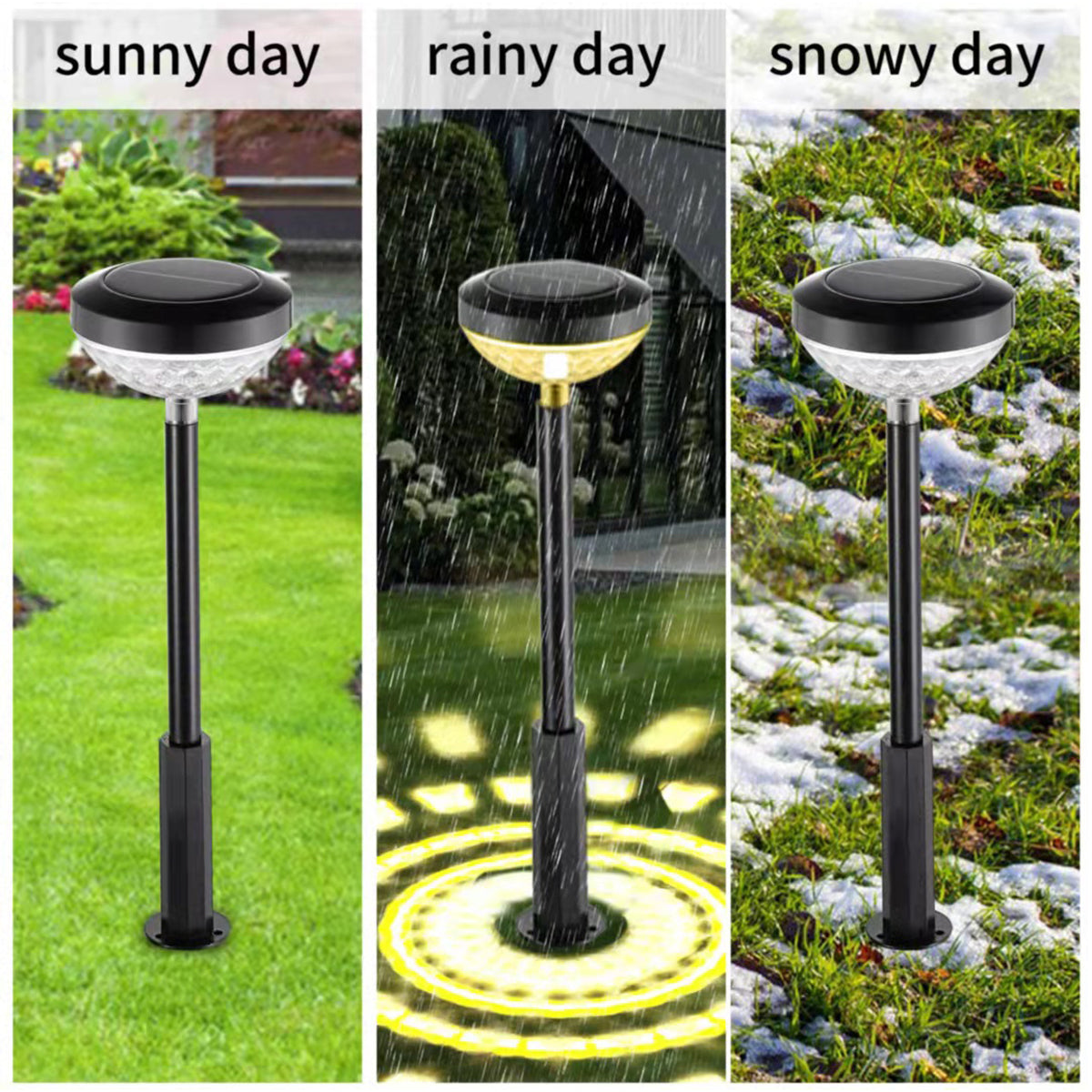 2pcs LED Solar Lawn Light Outdoor Waterproof Solar Powered LED Lighting For Garden Yard