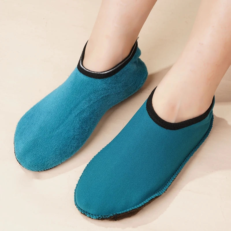 2 Pairs Women Bed Socks - Female Non Slip Short Socks Elastic Floor Slippers