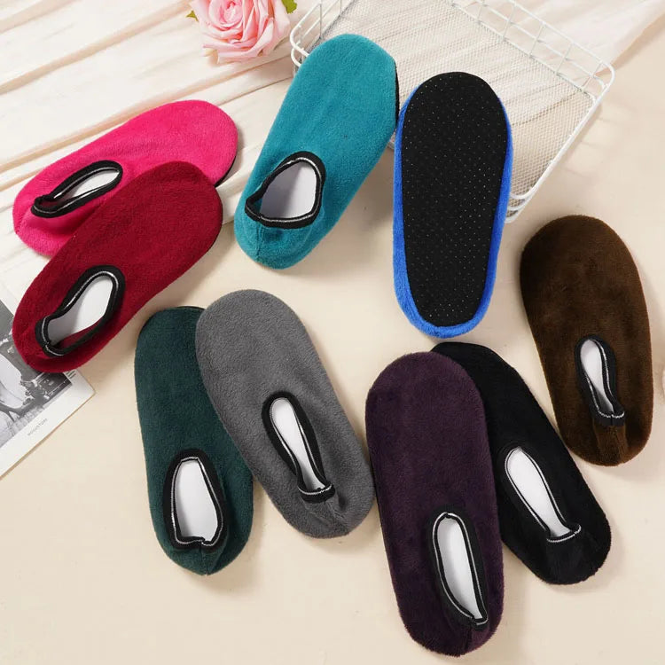 2 Pairs Women Bed Socks - Female Non Slip Short Socks Elastic Floor Slippers