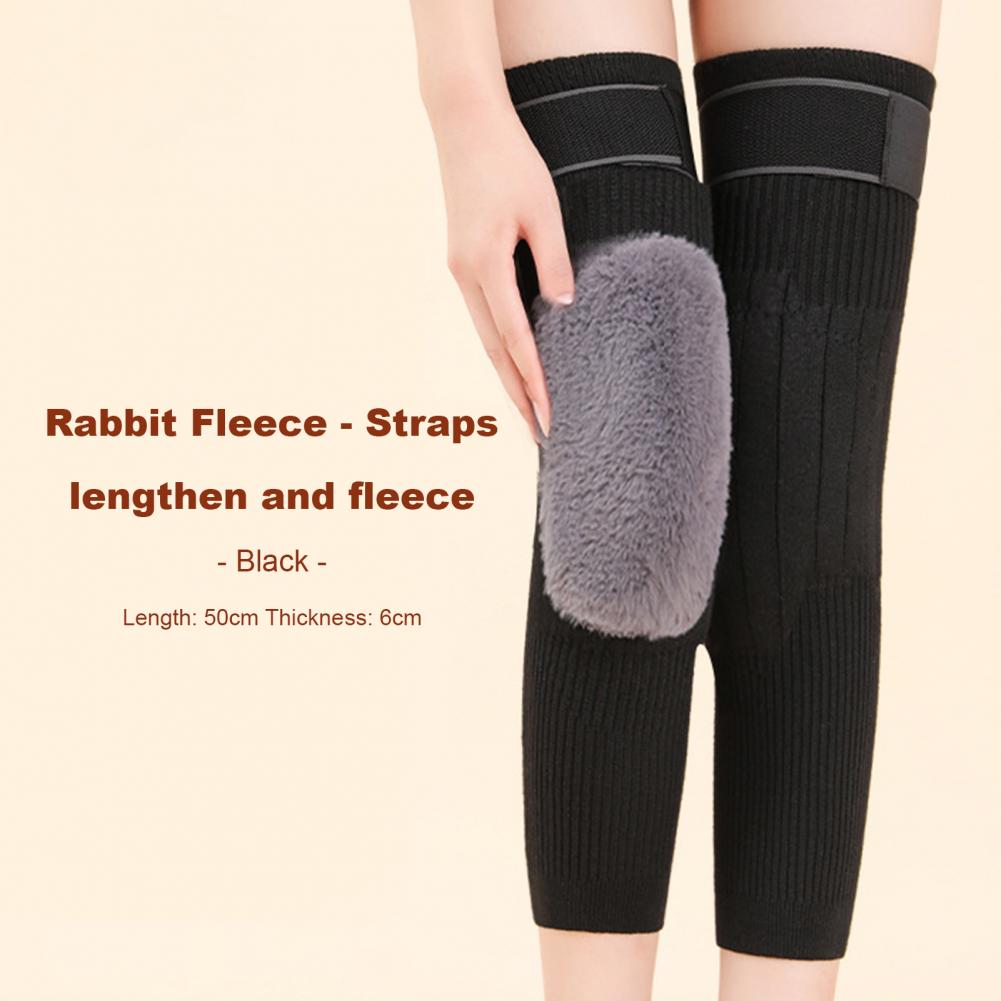 2 Pcs Adjustable Cashmere wool Knee Warmers -30° warm knee pads with strap