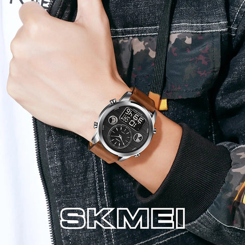 1653 Skmei Square Multifunctional Electronic Watch Silicone Strap