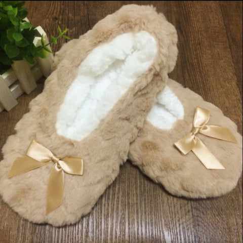 Cashmere Women indoor slippers - Non Slip Thick Faux