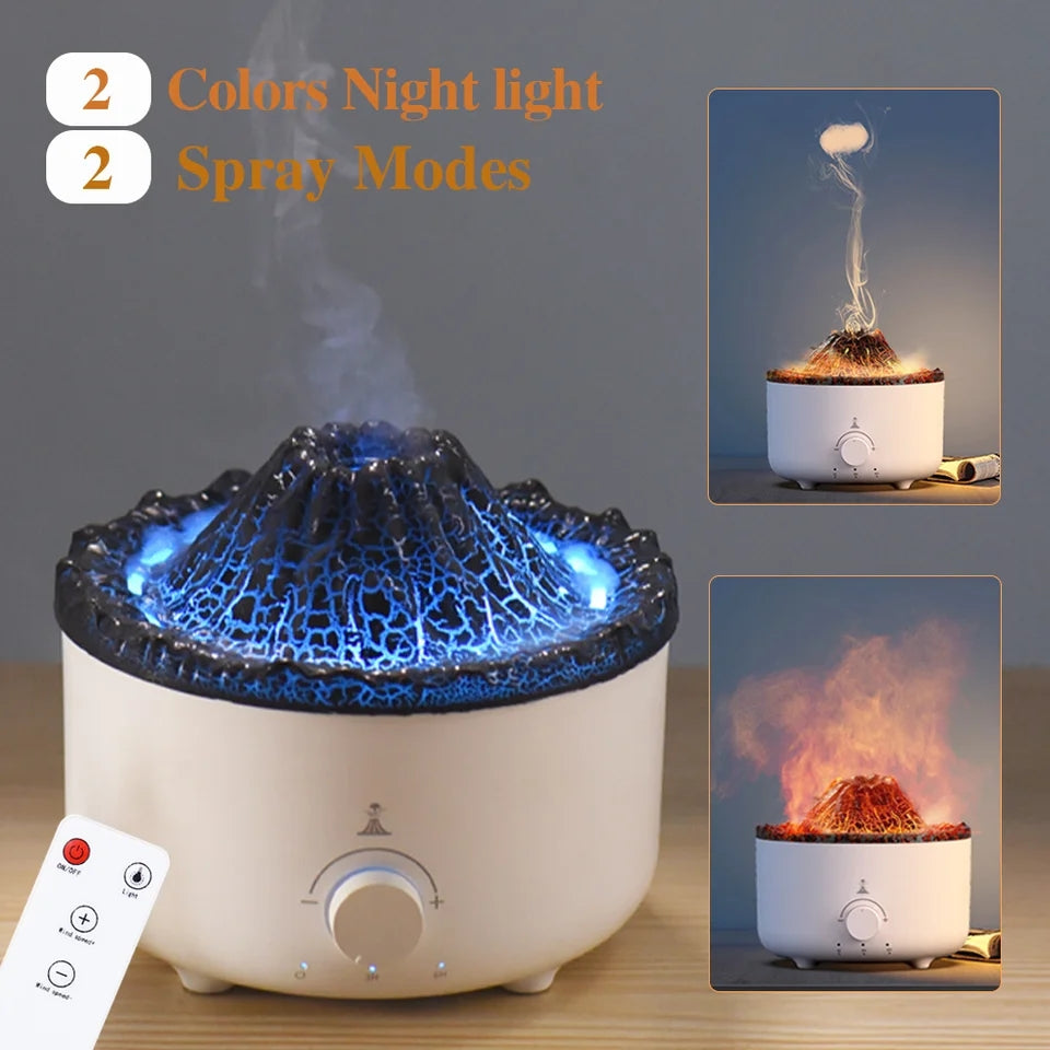 560ML Volcanic Flame Essential Oils Humidifier Jellyfish Cute Smoke Ring Flame