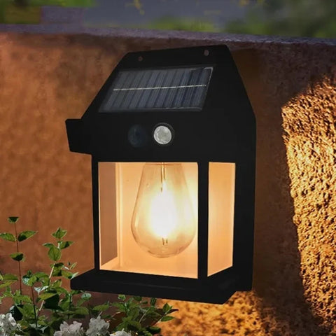 Solar Wall Lamp 3 Lighting Modes Waterproof Courtyard Garden Decoration Lantern