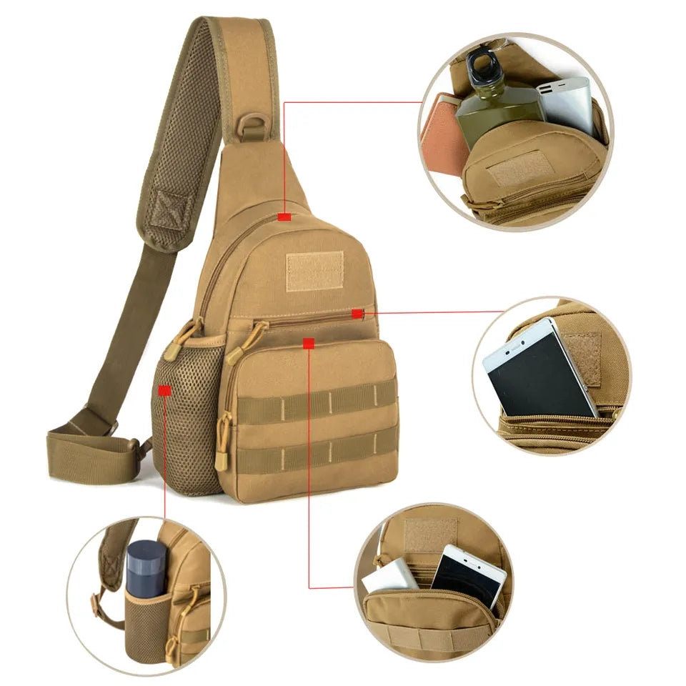 Tactical Shoulder Sling Backpack Crossbody Traveler Bag