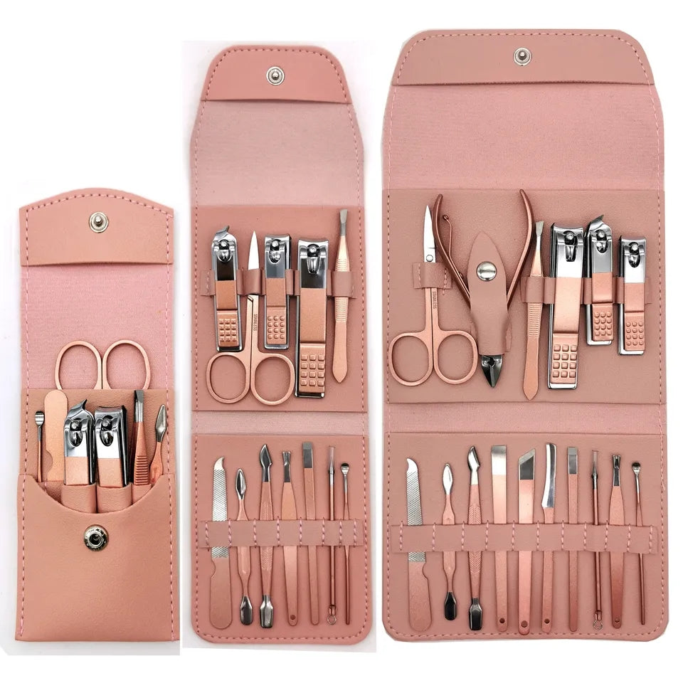 16 PCs Nail Clipper  Manicure & Pedicure Kit Rose