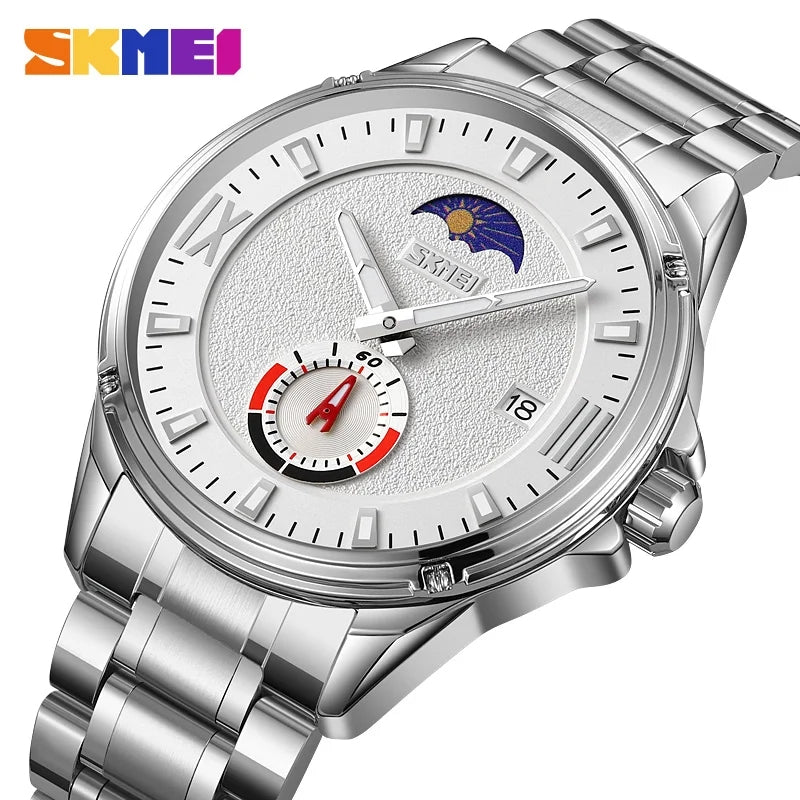 SKMEI 9326 Creative Moon Phase Mens Quartz Watch