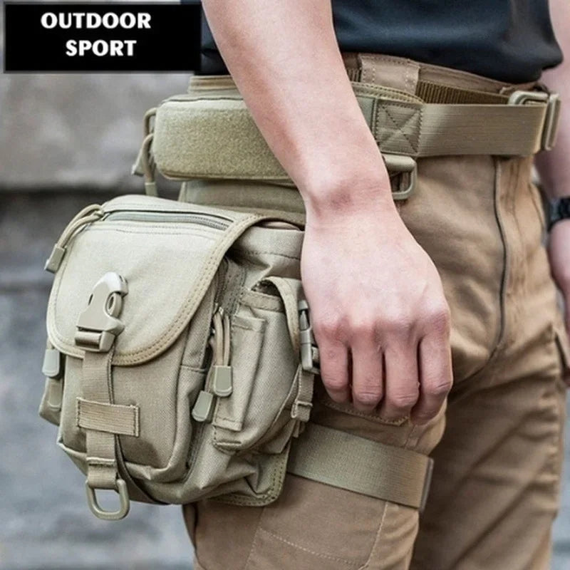 Men's  Tactical Drop Leg Bag Waist Pack Adjustable Thigh Belt Hiking 800D Waterproof