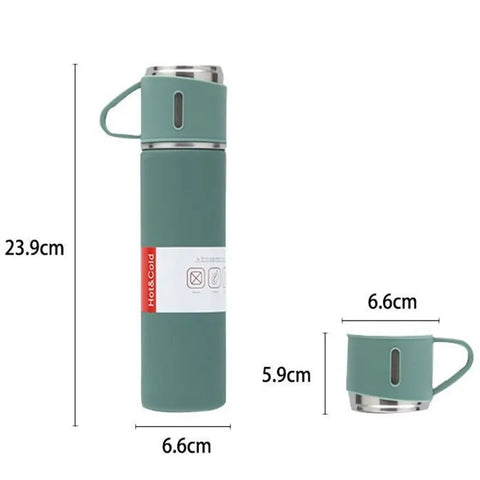 GIFT PACK Double-Layer Stainless Steel Vacuum Thermos 500ml Thermos 3 Cup 1 bottle
