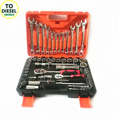 Russian 61 PCS Wrench Spanner Set Steel Auto Sleeve Combination Hardware Car Repair Tool Socket Set