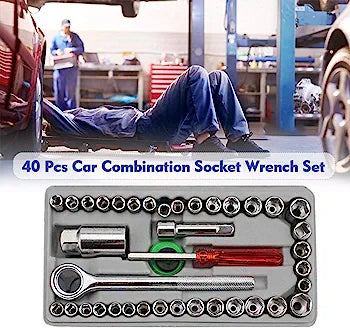 40 PCS Combination Socket Wrench Tool Set FOR CAR