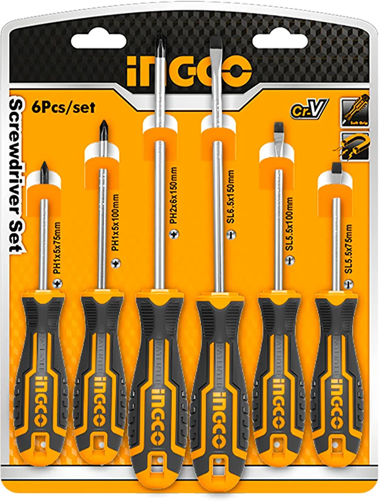 INGCO 6 pcs Set, CR-V Screwdriver Set