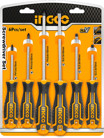 INGCO 6 pcs Set, CR-V Screwdriver Set