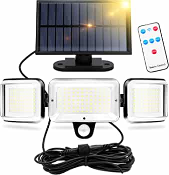 Portable Outdoor LED Solar Light - Three Head Spotlights Motion Sensor Water Proof Solar Lighting Wireless Lights